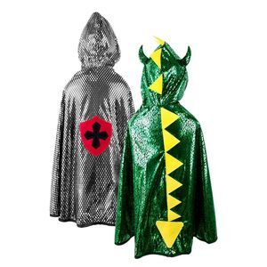 Great Pretenders Reversible Dragon Knight Cape Kids Sz Small 5/6 Medieval Costum